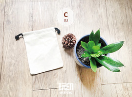 C03 隨身小束口袋 - 胚布色 w15xh20 cm C03 隨身小束口袋 - 胚布色 w15xh20 cm
