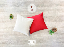 E01 小抱枕(帆布枕套+枕心) - 胚布素/紅色素面 w30xh30cm E01 小抱枕(帆布枕套+枕心) - 胚布素/紅色素面 w30xh30cm
