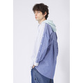 【中性款】前後拼接襯衫/經典藍條_2 【中性款】前後拼接襯衫/經典藍條_2