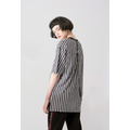 【中性款】鐵環裝飾條紋短袖TEE/灰白_3 【中性款】鐵環裝飾條紋短袖TEE/灰白_3