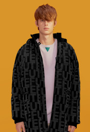 【中性款】反光印長版連帽外套/反光黑 【中性款】反光印長版連帽外套/反光黑