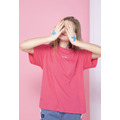 【中性款】後綁帶短袖圓領上衣/桃紅色_3 【中性款】後綁帶短袖圓領上衣/桃紅色_3