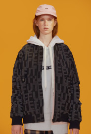 【中性款】反光印鋪棉飛行外套/反光黑 【中性款】反光印鋪棉飛行外套/反光黑