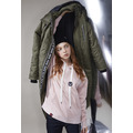 【中性款】防風防撥水可拆帽鋪棉長版外套/橄欖綠 【中性款】防風防撥水可拆帽鋪棉長版外套/橄欖綠