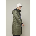 【中性款】防風防撥水可拆帽鋪棉長版外套/橄欖綠_1 【中性款】防風防撥水可拆帽鋪棉長版外套/橄欖綠_1