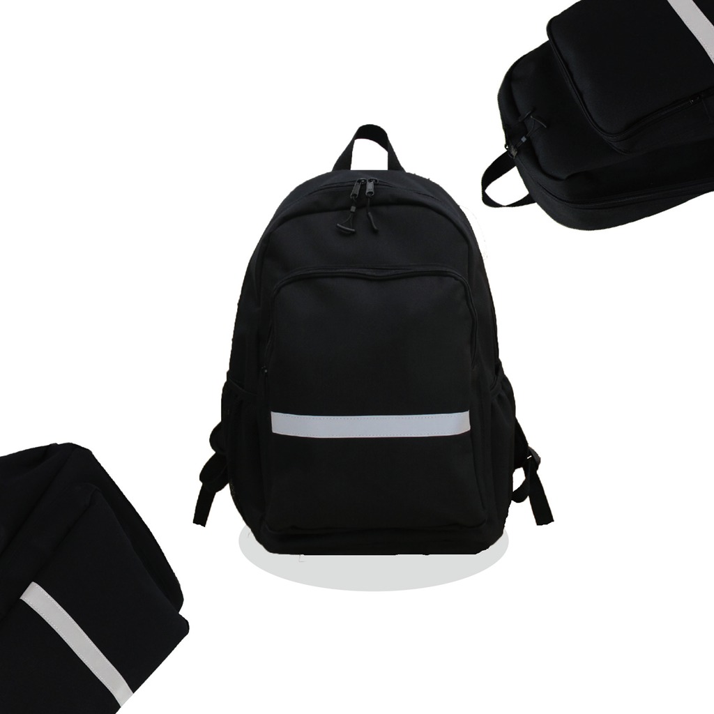 極光黑後背包正面圖