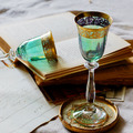 義大利 Rigatti金邊條飾水晶杯50ml(綠) 義大利 Rigatti金邊條飾水晶杯50ml(綠)