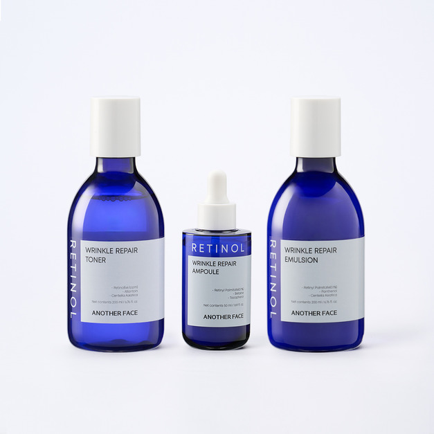 【像韓星一樣美】ANOTHER FACE 低敏感A醇套組(化妝水*1+精華液*1+乳液*1)