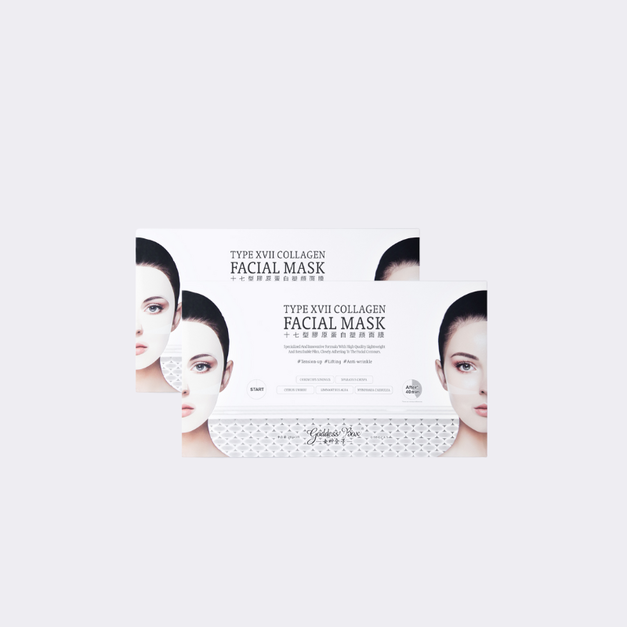 【重新朔顏】女神盒子 十七型膠原蛋白塑顏面膜 兩盒組