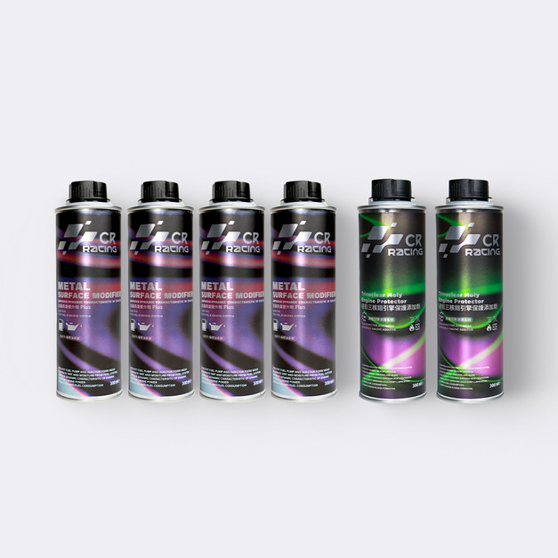 CR RACING 金屬表面提升劑(300ml)*4+液態三核鉬引擎保護添加劑(300ml)*2