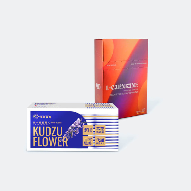 【2倍滅油】樂康森醫葛花纖(30顆)*1 + 極塑卡尼丁Q10膠囊 (30顆/盒)*1