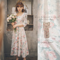 全網獨家✨自訂款。法式溫柔浪漫玫瑰花朵方領抽褶袖雪紡洋裝 全網獨家✨自訂款。法式溫柔浪漫玫瑰花朵方領抽褶袖雪紡洋裝