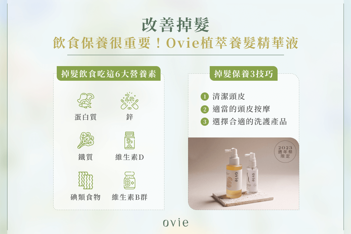 從補充頭皮營養開始,改善掉髮,不受頭髮一直掉困擾,Ovie植萃養髮精華液