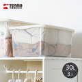 【日本天馬】ROX系列掀蓋式收納整理箱-30L-3入 【日本天馬】ROX系列掀蓋式收納整理箱-30L-3入