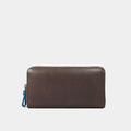 白描牛皮拉鍊長夾 – 巧克力咖啡色 (可加購雷雕刻字)_1 白描牛皮拉鍊長夾 – 巧克力咖啡色 (可加購雷雕刻字)_1