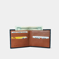 蒙太奇牛皮雙鈔票短夾 - 外藍黑,內橘 (可加購雷雕刻字)_4 蒙太奇牛皮雙鈔票短夾 - 外藍黑,內橘 (可加購雷雕刻字)_4