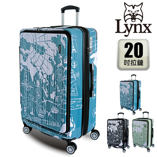 【Lynx 美國山貓】20吋雙開登機箱-地圖郵戳款 【Lynx 美國山貓】20吋雙開登機箱-地圖郵戳款