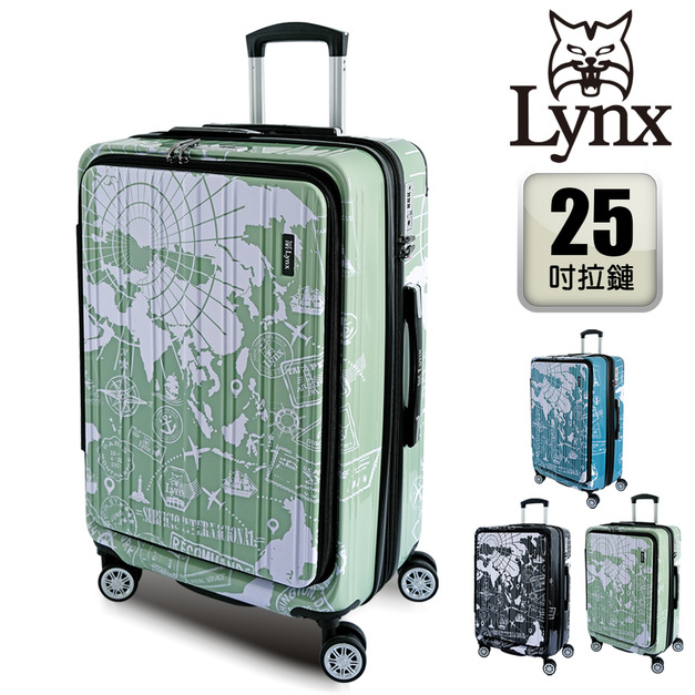 【Lynx 美國山貓】25吋雙開行李箱-地圖郵戳款 【Lynx 美國山貓】25吋雙開行李箱-地圖郵戳款
