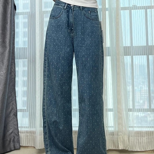 韓國波點直筒褲 韓國波點直筒褲