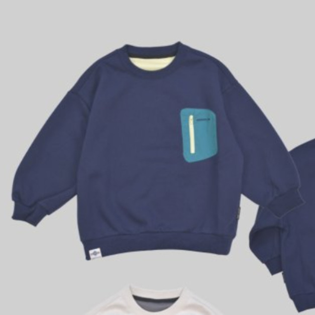 MONJELLO 時髦口袋拉鍊大學T 2色 MONJELLO 時髦口袋拉鍊大學T 2色