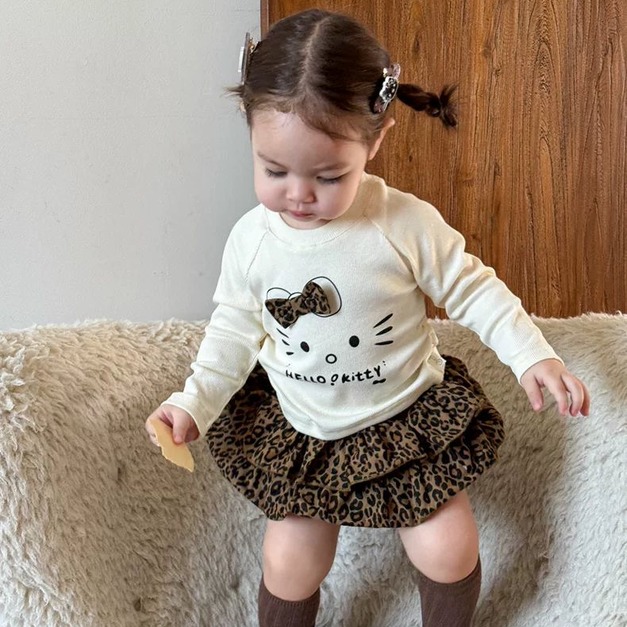 豹紋荷葉裙連身套裝(Hello Kitty款) 豹紋荷葉裙連身套裝(Hello Kitty款)