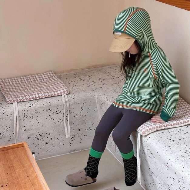 棉柔條紋帽T上衣 3色 棉柔條紋帽T上衣 3色