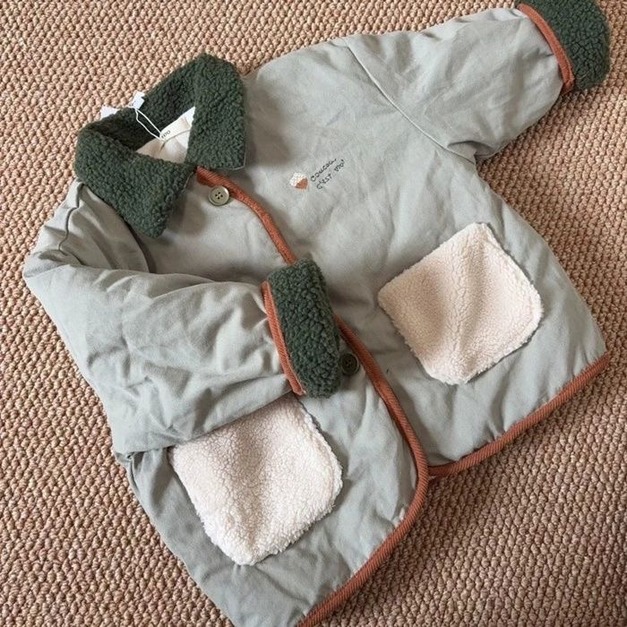 KrKids|撞色翻領加厚保暖外套 KrKids|撞色翻領加厚保暖外套