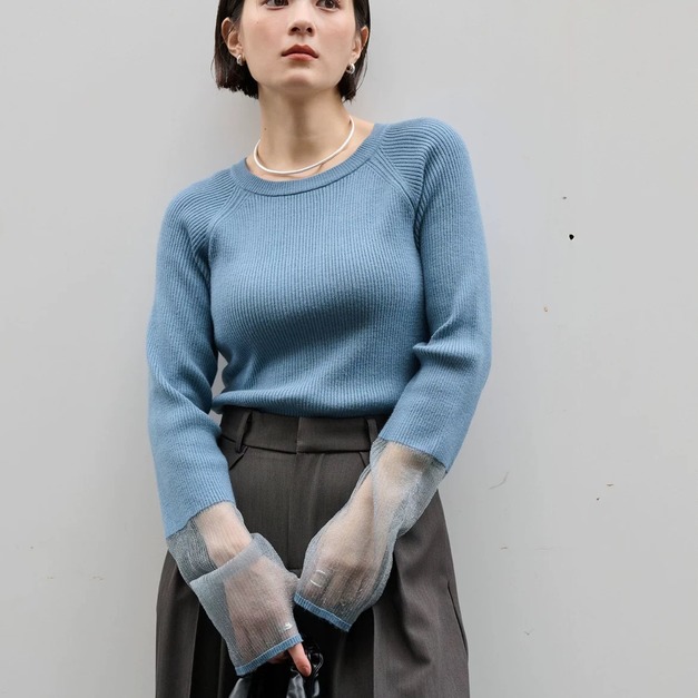 🧸 日系柔感拼袖針織上衣|日本直送 🧸 日系柔感拼袖針織上衣|日本直送