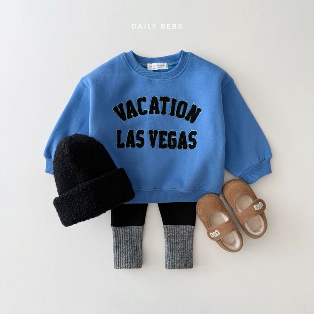 DAILY BEBE|VACATION LAS VEGAS 棉字母圓領上衣(兩色) DAILY BEBE|VACATION LAS VEGAS 棉字母圓領上衣(兩色)