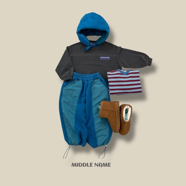 MIDDLE NAME|機能拼接厚棉運動褲(兩色) MIDDLE NAME|機能拼接厚棉運動褲(兩色)