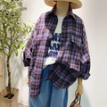 磨毛雙面格子襯衫外套(大人 Free)|5 色_4 磨毛雙面格子襯衫外套(大人 Free)|5 色_4