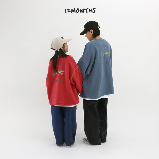 12months 復古豹子圖長tee 親子款 4色 12months 復古豹子圖長tee 親子款 4色