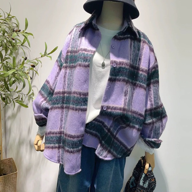 磨毛雙面格子襯衫外套(大人 Free)|5 色 磨毛雙面格子襯衫外套(大人 Free)|5 色