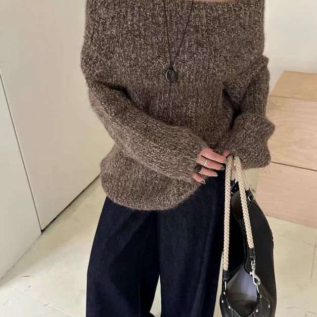 冬季必收・慵懶一字領毛衣 4色 冬季必收・慵懶一字領毛衣 4色