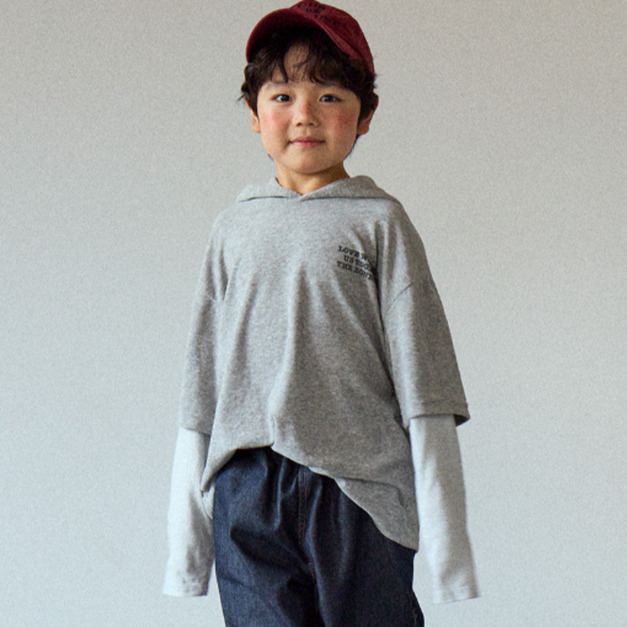 BONEOUNE Layered 假兩件連袖拼接連帽上衣 BONEOUNE Layered 假兩件連袖拼接連帽上衣