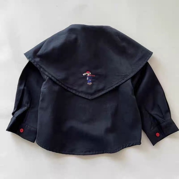 海軍領長袖襯衫(背後小刺繡) 海軍領長袖襯衫(背後小刺繡)