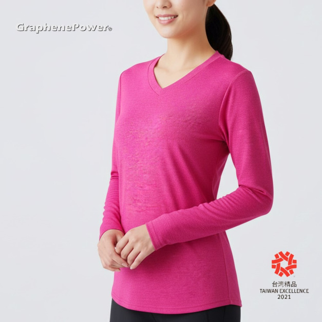 【GraphenePower】石墨烯溫控循環機能女長袖 - 桃紅 【GraphenePower】石墨烯溫控循環機能女長袖 - 桃紅