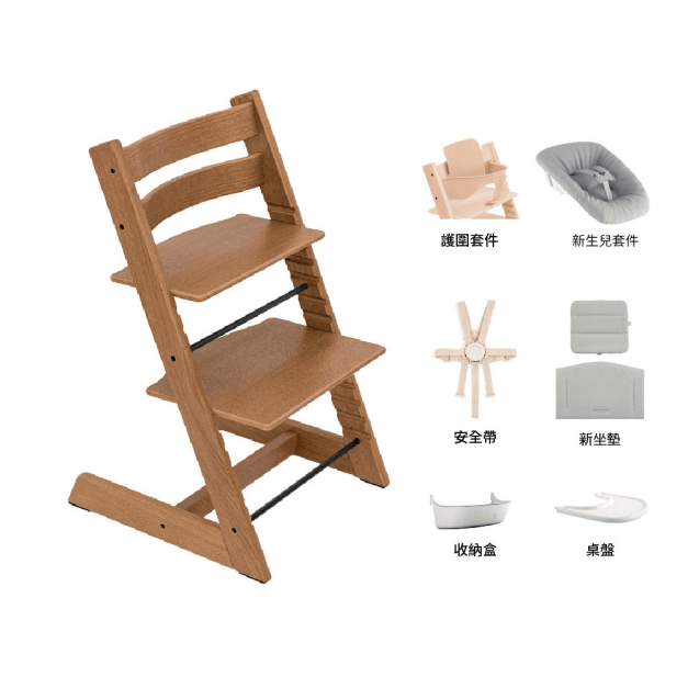 Stokke Tripp Trapp 成長椅 - 豪華組合 橡木(適用0~99歲) Stokke Tripp Trapp 成長椅 - 豪華組合 橡木(適用0~99歲)