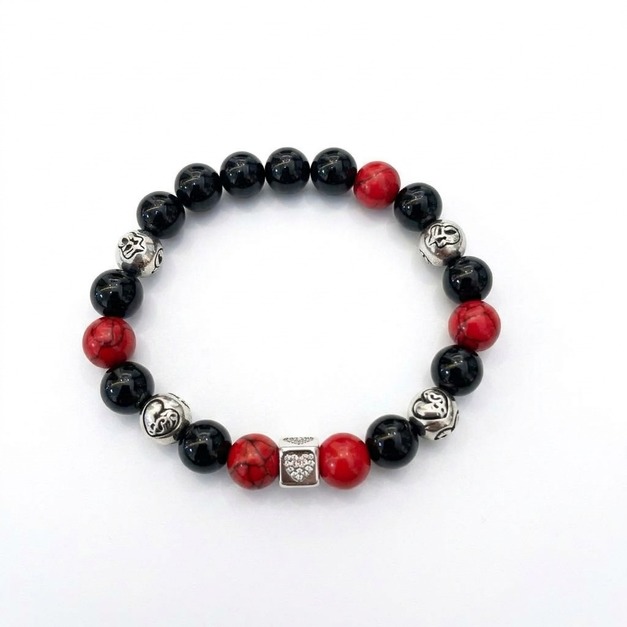CHROME HEARTS 黑瑪瑙紅松石手鍊 CHROME HEARTS 黑瑪瑙紅松石手鍊