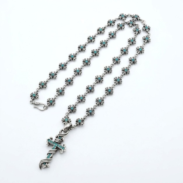 CHROME HEARTS 綠寶石哥德式十字架項鍊 CHROME HEARTS 綠寶石哥德式十字架項鍊