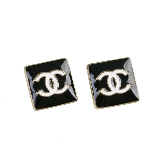 CHANEL 方框雙C耳環 (黑) CHANEL 方框雙C耳環 (黑)
