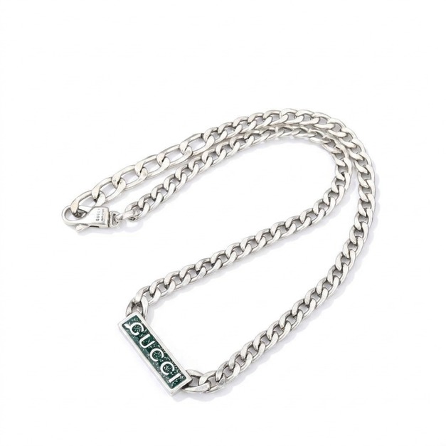GUCCI 綠色鐵牌LOGO項鍊 GUCCI 綠色鐵牌LOGO項鍊