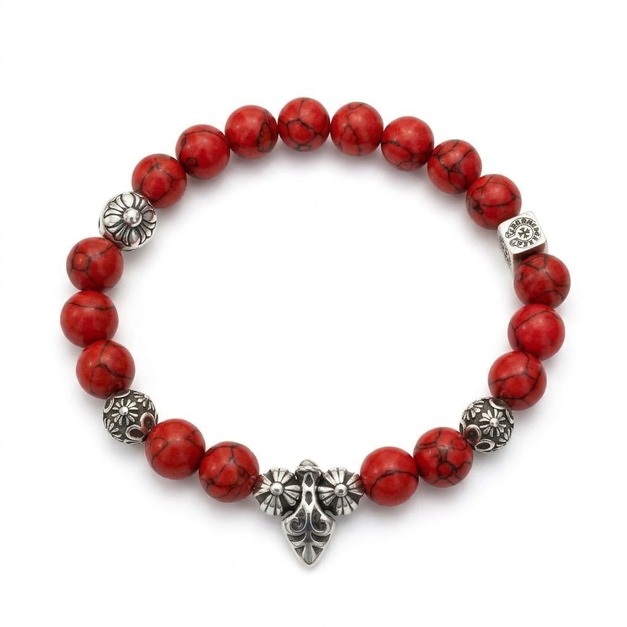 CHROME HEARTS 經典復古多元素紅松石手串 CHROME HEARTS 經典復古多元素紅松石手串