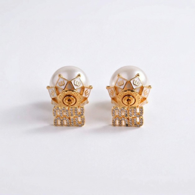 MIUMIU 字母珍珠耳環 (金) MIUMIU 字母珍珠耳環 (金)