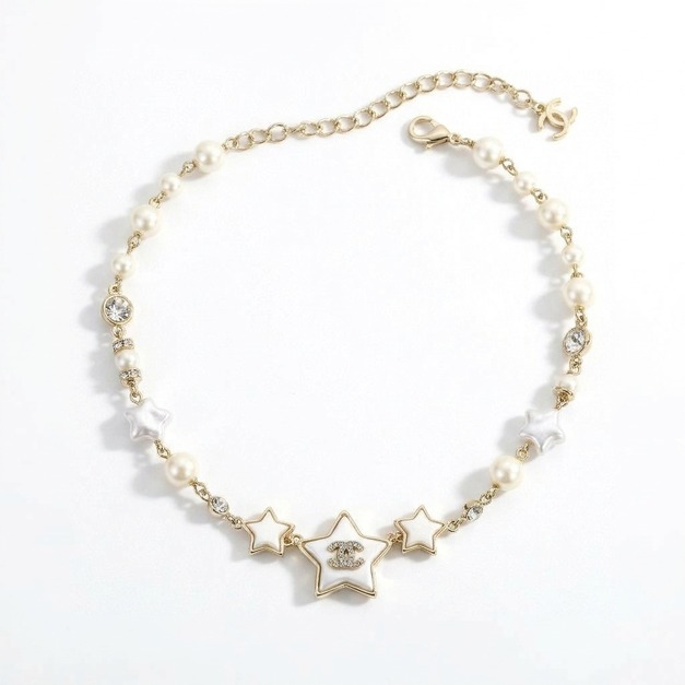 CHANEL 星星樹脂雙c字母珍珠項鍊 CHANEL 星星樹脂雙c字母珍珠項鍊