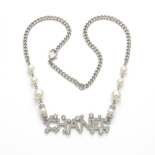 CHANEL 中古世紀鑲鑽字母項鍊 CHANEL 中古世紀鑲鑽字母項鍊