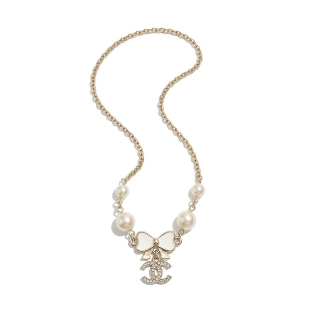 CHANEL 中古風蝴蝶結珍珠項鍊 CHANEL 中古風蝴蝶結珍珠項鍊