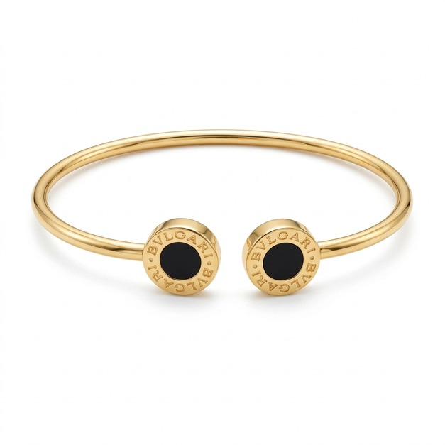 BVLGARI 金色圓形黑色陶瓷手鐲 BVLGARI 金色圓形黑色陶瓷手鐲