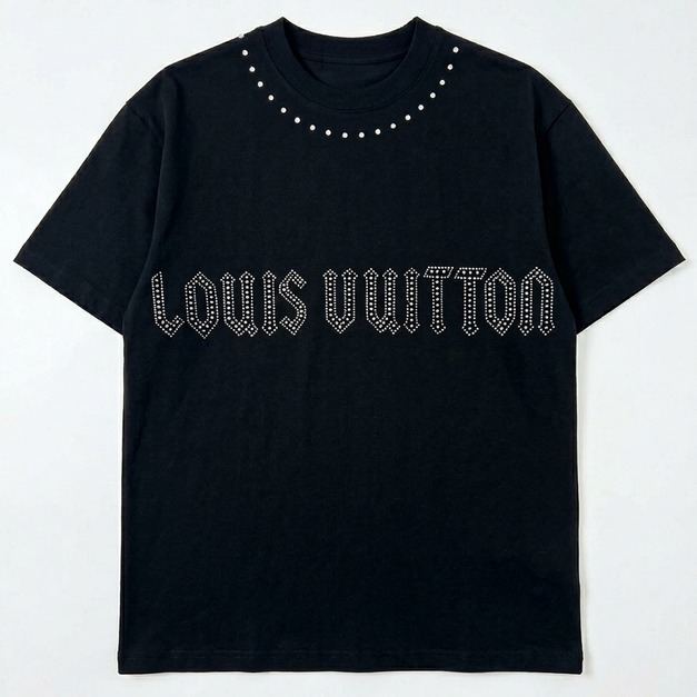 LOUIS VUITTON 胸前燙鑽LOGO短袖 (黑) LOUIS VUITTON 胸前燙鑽LOGO短袖 (黑)