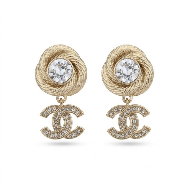 CHANEL 復古鑲鑽雙C耳環 CHANEL 復古鑲鑽雙C耳環